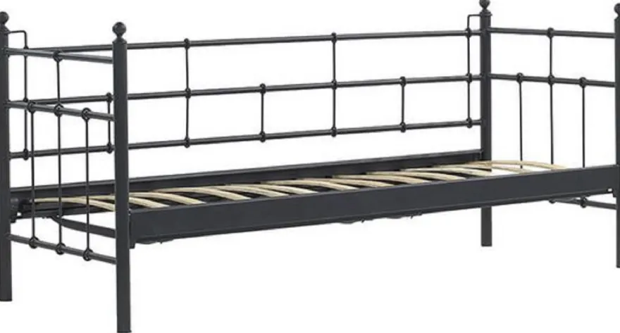 Casa Padrino Jugendstil Gartensofa Schwarz / Dunkelgrün 200 x 70 x H. 92 cm - Garten Sofa - Terrassen Sofa - Garten & Terrassen Möbel