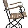 Casa Padrino Jugendstil Gartenstuhl mit Armlehnen Braun / Schwarz 60 x 40 x H. 92 cm - Klappbarer Garten Stuhl - Barock & Jugendstil Gastronomie & Garten Möbel