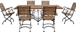 Casa Padrino Jugendstil Gartenstuhl mit Armlehnen Braun / Schwarz 60 x 40 x H. 92 cm - Klappbarer Garten Stuhl - Barock & Jugendstil Gastronomie & Garten Möbel