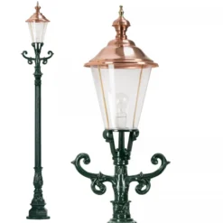Casa Padrino Jugendstil Gartenlaterne 42 x 29 x H. 248 cm - Verschiedene Farben - Nostalgische Wetterfeste Außenleuchte