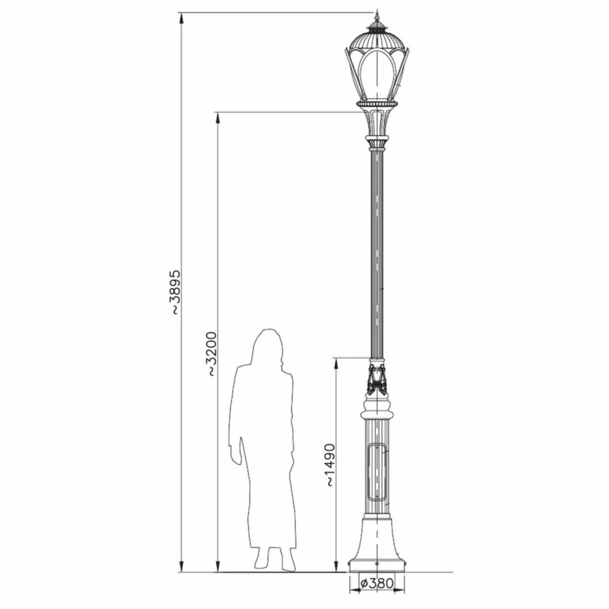Casa Padrino Jugendstil Gartenlaterne Weiß H. 389,5 cm - Außenbeleuchtung