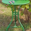 Casa Padrino Jugendstil Gartentisch Antik Grün Ø 60 x H. 70 cm - Handgefertigter Schmiedeeisen Tisch - Nostalgische Schmiedeeisen Garten & Terrassen Möbel