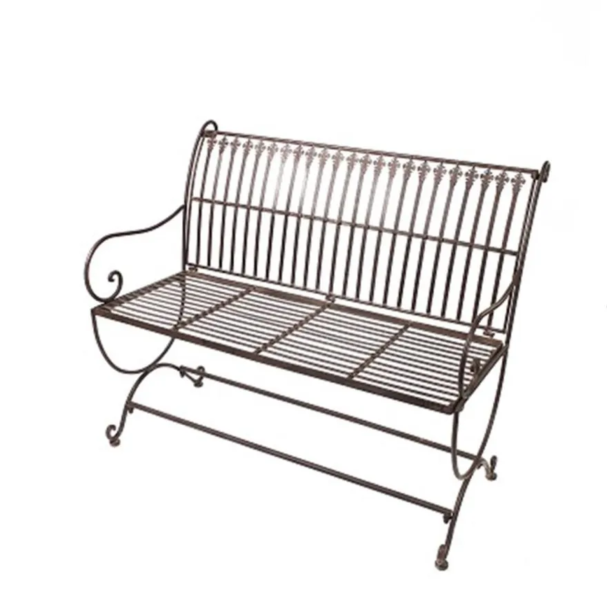 Casa Padrino Jugendstil Gartenbank Braun 103,5 x 61 x H. 85,5 cm - Gartenmöbel im Jugendstil - Eisen Sitzbank - Balkon Möbel