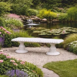 Casa Padrino Jugendstil Gartenbank Weiß 140 cm - Garten & Terrassen Möbel