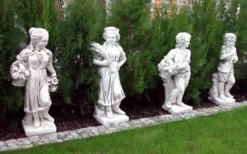 Casa Padrino Jugendstil Garten Deko Skulpturen 4er Set Grau H. 75 cm