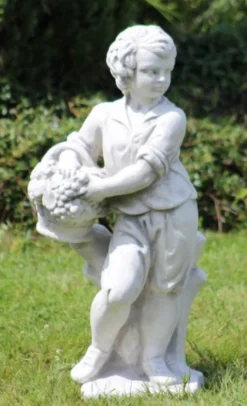Casa Padrino Jugendstil Garten Deko Skulpturen 4er Set Grau H. 75 cm