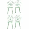 Casa Padrino Jugendstil Gartenstuhl 4er Set Mintgrün H. 91 cm - Garten Möbel