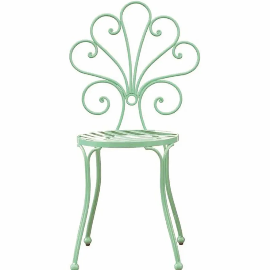 Casa Padrino Jugendstil Gartenstuhl 4er Set Mintgrün H. 91 cm - Garten Möbel