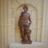 Casa Padrino Jugendstil Garten Deko Skulptur Mann mit Bogen und Hund Braun H. 142 cm