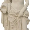 Casa Padrino Jugendstil Garten Deko Marmor Skulptur Frau Beige H. 180 cm