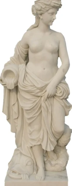 Casa Padrino Jugendstil Garten Deko Marmor Skulptur Frau Beige H. 180 cm