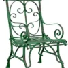 Casa Padrino Jugendstil Gartenstuhl Antik Grün 64 x 66 x H. 114 cm - Handgefertigter Schmiedeeisen Stuhl mit Armlehnen - Nostalgische Garten Möbel