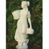 Casa Padrino Jugendstil Garten Deko Skulptur Frau mit Körben Sandfarben H. 110 cm