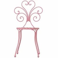 Casa Padrino Jugendstil Gartenstuhl Rosa H. 89 cm - Jugendstil Garten Möbel