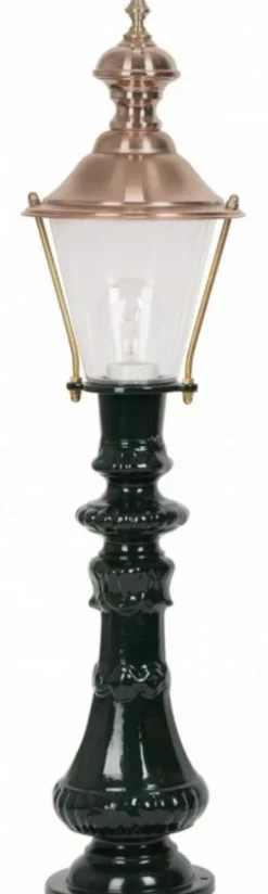 Casa Padrino Jugendstil Gartenlaterne Grün / Kupfer Ø 19 x H. 80 cm - Wetterfeste Garten Terrassen Außenleuchte
