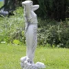 Casa Padrino Jugendstil Garten Deko Skulptur Dame Grau H. 70 cm - Elegante Garten Deko Stein Figur - Barock & Jugendstil Garten Deko Accessoires