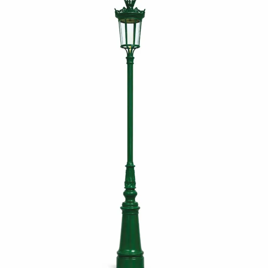 Casa Padrino Jugendstil Gartenlaterne / Straßenlaterne Grün H. 336 cm - Außenbeleuchtung