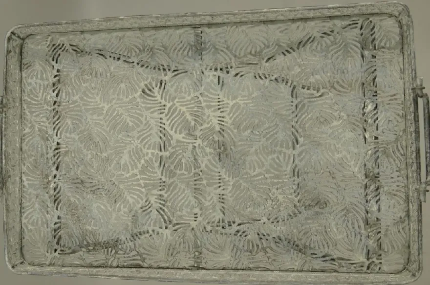 Casa Padrino Jugendstil Gartentisch Antik Grau 60 x 40 x H. 70 cm - Klappbarer Metall Tisch mit Tragegriffen - Garten & Terassen Möbel