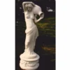 Casa Padrino Jugendstil Garten Deko Wasserspeier Skulptur Frau mit Krug auf Sockel Weiß H. 150 cm