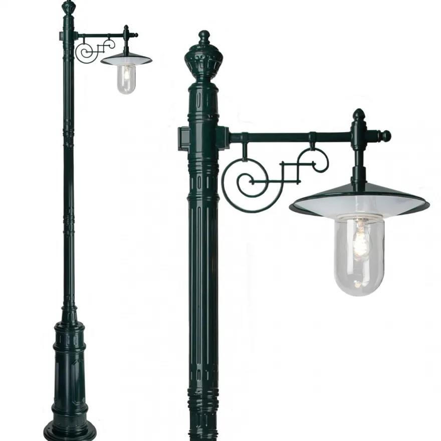 Casa Padrino Jugendstil Gartenlaterne 31 x H. 250 cm - Grün - Nostalgische Wetterfeste Außenleuchte