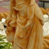 Casa Padrino Jugendstil Gartendeko Skulptur / Statue Mädchen mit einem kleinen Krug Beige 26 x 23 x H. 67 cm - Steinfigur Gartenskulptur
