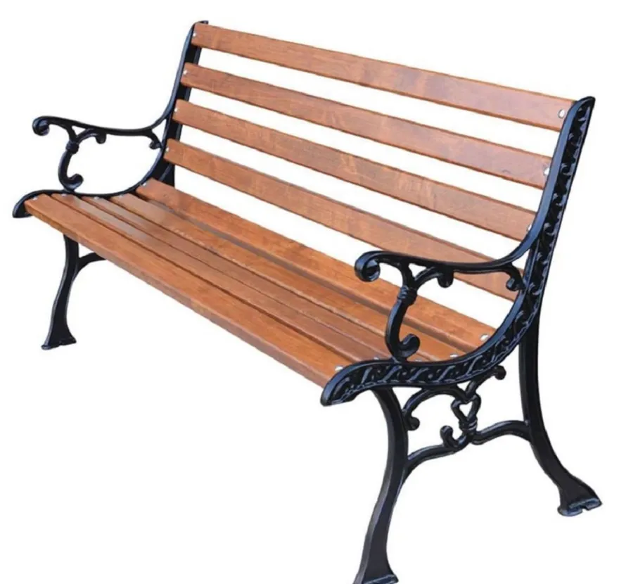 Casa Padrino Jugendstil Gartenbank mit Armlehnen Braun / Schwarz 150 x 40 x H. 78 cm - Parkbank - Sitzbank - Gartenmöbel