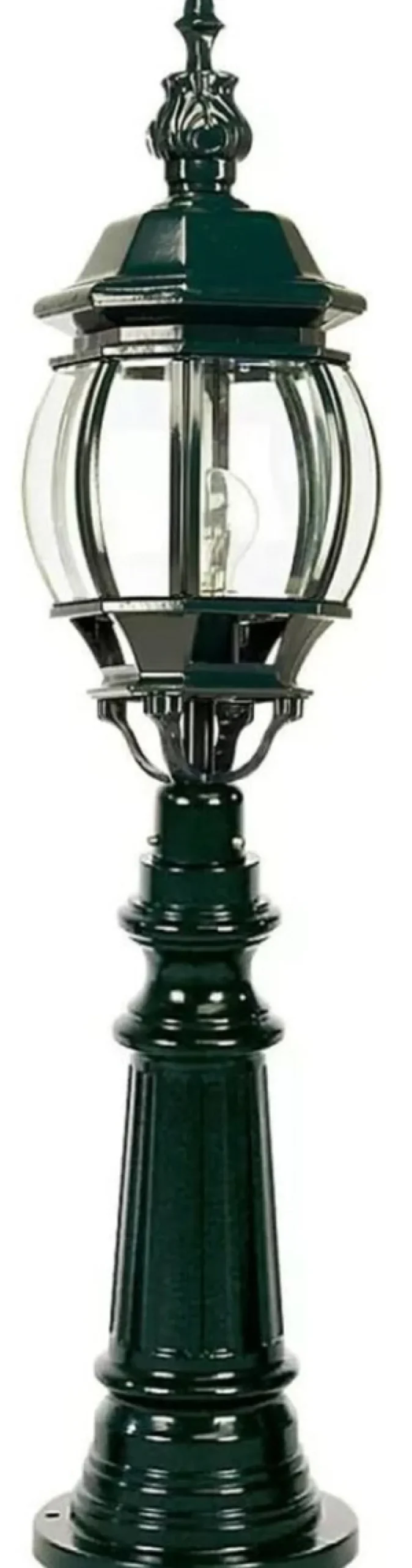 Casa Padrino Jugendstil Gartenlaterne Grün Ø 20 x H. 99 cm - Elegante Außenstehleuchte - Nostalgische Außenbeleuchtung