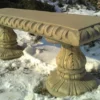 Casa Padrino Jugendstil Gartenbank Beige 140 x 38 x H. 48 cm - Garten & Terrassen Sitzbank mit wunderschönen Verzierungen - Jugendstil Garten & Terrassen Möbel