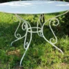 Casa Padrino Jugendstil Gartentisch Antik Weiß Ø 100 x H. 70 cm - Runder Schmiedeeisen Tisch
