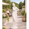 Casa Padrino Jugendstil Garten Skulptur Dame Weiß H. 67 cm - Garten Deko Figur