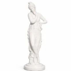 Casa Padrino Jugendstil Garten Skulptur Dame Weiß H. 67 cm - Garten Deko Figur