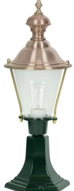 Casa Padrino Jugendstil Garten Stehleuchte Grün / Kupfer Ø 19 x H. 56 cm - Gartenlaterne - Gartenleuchte - Nostalgische Garten Beleuchtung - Nostalgische Garten Leuchten