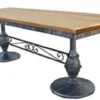 Casa Padrino Jugendstil Garten Esstisch Braun / Schwarz 140 x 80 x H. 76 cm - Rechteckiger Gartentisch mit Massivholz Tischplatte - Jugendstil Gastronomie & Garten Möbel