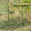 Casa Padrino Jugendstil Gartentisch Antik Grün Ø 80 x H. 70 cm - Handgefertigter Schmiedeeisen Tisch - Nostalgische Schmiedeeisen Garten & Terrassen Möbel