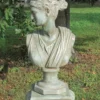 Casa Padrino Jugendstil Garten Deko Büste Dame Antik Grün H. 45 cm