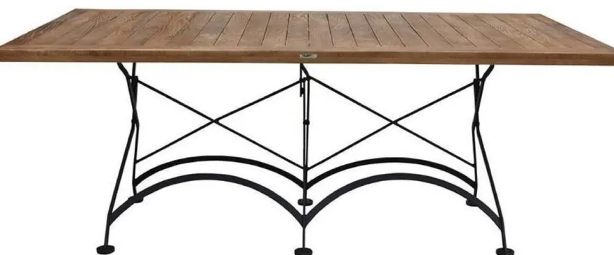 Casa Padrino Jugendstil Garten Esstisch Braun / Schwarz 180 x 80 x H. 76 cm - Klappbarer Gartentisch - Barock & Jugendstil Gastronomie & Garten Möbel