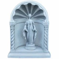 Casa Padrino Jugendstil Garten Deko Beton Kapelle mit Skulptur Grau H. 66 cm