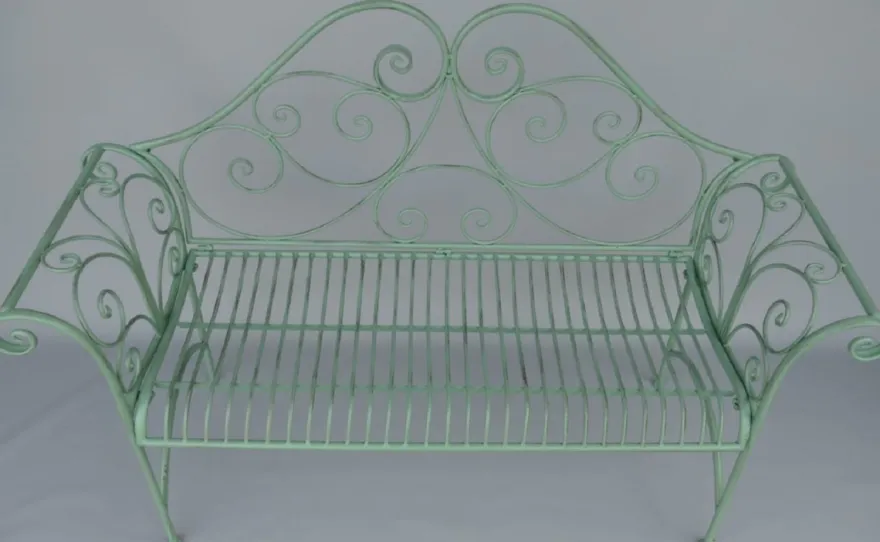 Casa Padrino Jugendstil Gartenbank Rustikal Grün 137 x 49 x H. 96 cm - Nostalgische Sitzbank - Garten & Terrassen Möbel