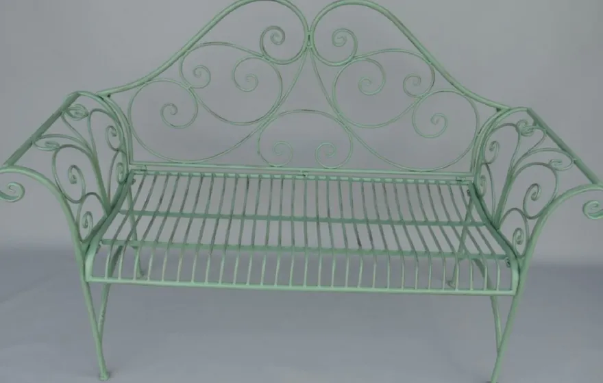 Casa Padrino Jugendstil Gartenbank Rustikal Grün 137 x 49 x H. 96 cm - Nostalgische Sitzbank - Garten & Terrassen Möbel