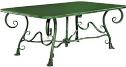 Casa Padrino Jugendstil Gartentisch Grün 120 x 70 x H. 45 cm - Nostalgischer Schmiedeeisen Garten Couchtisch - Jugendstil Schmiedeeisen Garten Möbel - Nostalgische Garten Möbel