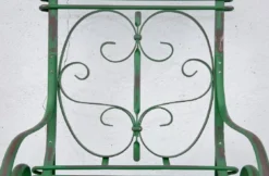 Casa Padrino Jugendstil Gartenstuhl 4er Set Antik Grün 64 x 66 x H. 114 cm - Handgefertigte Schmiedeeisen Stühle mit Armlehnen - Nostalgische Garten & Terrassen Möbel