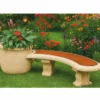 Casa Padrino Jugendstil Gartenbank mit Blumentopf Beige / Braun 217 cm - Made in Italy