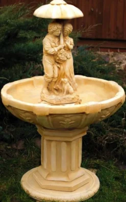 Casa Padrino Jugendstil Gartenbrunnen / Springbrunnen Ø 95 x H. 137 cm - Barock & Jugendstil Gartendeko Brunnen