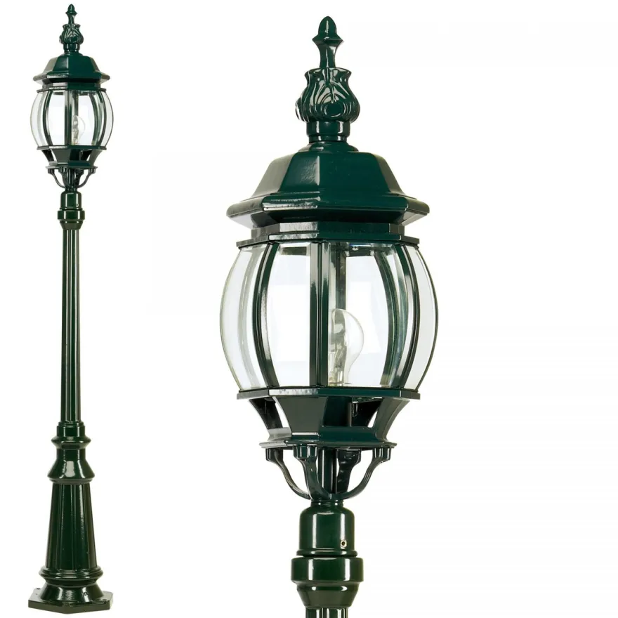 Casa Padrino Jugendstil Gartenleuchte 20 x 20 x H. 155 cm - Verschiedene Farben - Nostalgische Wetterfeste Außenleuchte