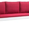 Casa Padrino Jugendstil Gartensofa Weiß / Bordeauxrot 200 x 70 x H. 92 cm - Garten Sofa - Terrassen Sofa - Jugendstil Garten & Terrassen Möbel