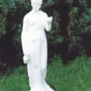 Casa Padrino Jugendstil Garten Deko Skulptur Frau Weiß H. 80 cm - Made in Italy