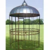 Casa Padrino Jugendstil Garten Vogelhaus Rost / Silber Ø 200 x H. 300 cm - Nostalgische Vogelhäuser