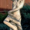 Casa Padrino Jugendstil Gartendeko Statue Mädchen mit Blumentopf 46 x 32 x H. 116 cm - Dekorative Garten Skulptur - Special!