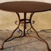 Casa Padrino Jugendstil Gartentisch Braun Ø 100 x H. 70 cm - Runder Schmiedeeisen Tisch - Garten & Terrassen Möbel