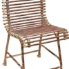 Casa Padrino Jugendstil Garten Stuhl Antik Rot / Creme 44 x 50 cm - Handgefertigter Schmiedeeisen Stuhl - Nostalgische Schmiedeeisen Garten & Terrassen Möbel